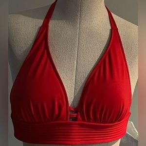 Kona Sol Red Halter Bikini Large Top,Medium Bottom Ties At Neck & Behind Chest